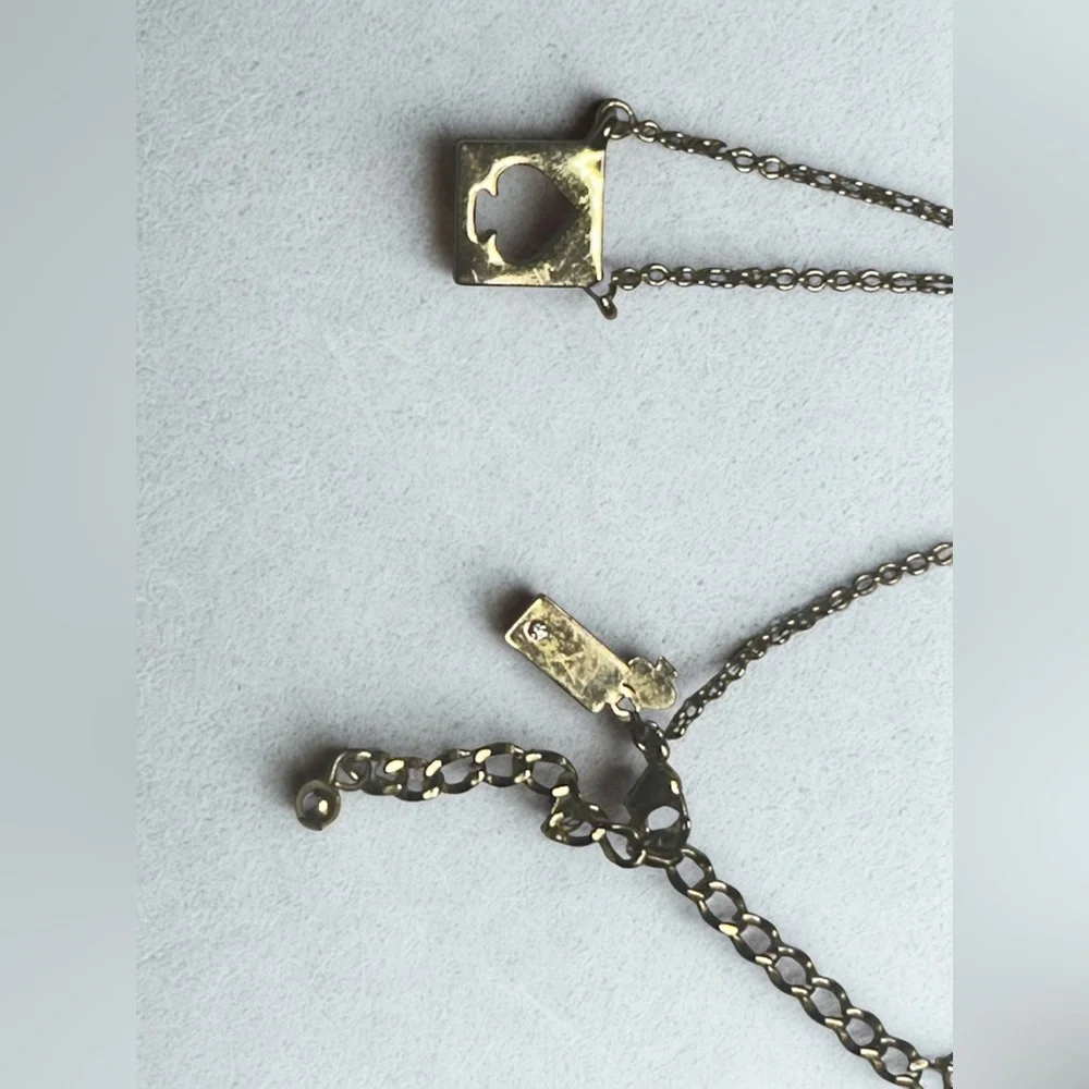 Kate Spade Gold Toned Spade Pendant Necklace Classic Designer Charm